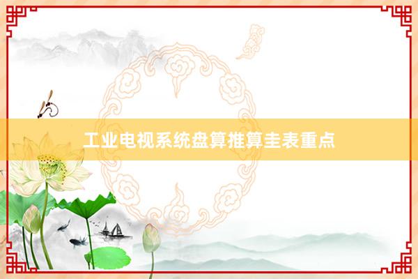 工业电视系统盘算推算圭表重点